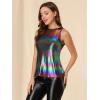 imageAllegra K Womens Metallic Tank Tops Shiny Sleeveless Party Disco ShirtMulticolor