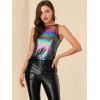 imageAllegra K Womens Metallic Tank Tops Shiny Sleeveless Party Disco ShirtMulticolor