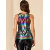 imageAllegra K Womens Metallic Tank Tops Shiny Sleeveless Party Disco ShirtMulticolor