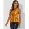 imageAllegra K Womens Metallic Tank Tops Shiny Sleeveless Party Disco ShirtOrange