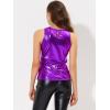 imageAllegra K Womens Metallic Tank Tops Shiny Sleeveless Party Disco ShirtPurple