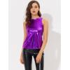 imageAllegra K Womens Metallic Tank Tops Shiny Sleeveless Party Disco ShirtPurple