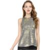 imageAllegra K Womens Metallic Tank Tops Shiny Sleeveless Party Disco ShirtSilver