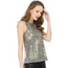 imageAllegra K Womens Metallic Tank Tops Shiny Sleeveless Party Disco ShirtSilver
