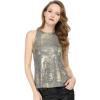 imageAllegra K Womens Metallic Tank Tops Shiny Sleeveless Party Disco ShirtSilver