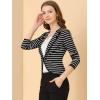 imageAllegra K Womens Notched Lapel Casual Work Office Striped BlazerBlack