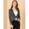 imageAllegra K Womens Notched Lapel Casual Work Office Striped BlazerBlack