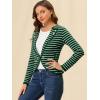 imageAllegra K Womens Notched Lapel Casual Work Office Striped BlazerGreen