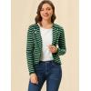 imageAllegra K Womens Notched Lapel Casual Work Office Striped BlazerGreen