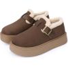 imageAllegra K Womens Platform Micro Boots Pull on Flat Shoes Fluffy Snow BootsBrown