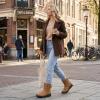 imageAllegra K Womens Pull on Adjustable Flat Snow Boots for WinterBrown