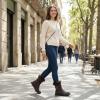 imageAllegra K Womens Pull on Buckle Shoes Fluffy Winter Snow Boots Flat BootCoffee