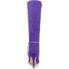 imageAllegra K Womens Rhinestone Crystal Chain Pointed Toe Stiletto Heels Knee High BootsDark Purple