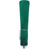 imageAllegra K Womens Rhinestone Crystal Chain Pointed Toe Stiletto Heels Knee High BootsGreen