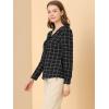 imageAllegra K Womens Ruffle Shirts Long Sleeve Doll Collared Plaid ShirtBlack
