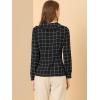 imageAllegra K Womens Ruffle Shirts Long Sleeve Doll Collared Plaid ShirtBlack