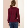 imageAllegra K Womens Ruffle Shirts Long Sleeve Doll Collared Plaid ShirtDark Red