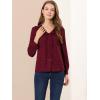 imageAllegra K Womens Ruffle Shirts Long Sleeve Doll Collared Plaid ShirtDark Red