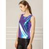 imageAllegra K Womens Shiny Top Party Club Cami Sparkly Metallic Tank TopBlue Purple
