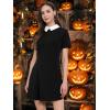 imageAllegra K Womens Short Sleeve Halloween Dresses Peter Pan Collar Casual Flare Skater Mini Vintage Dress 2026Black