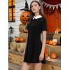 imageAllegra K Womens Short Sleeve Halloween Dresses Peter Pan Collar Casual Flare Skater Mini Vintage Dress 2026Black