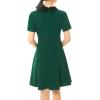 imageAllegra K Womens Short Sleeve Halloween Dresses Peter Pan Collar Casual Flare Skater Mini Vintage Dress 2026Green