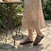 imageAllegra K Womens Slip on Mesh Flats Braided Slides SandalsDark Brown