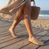 imageAllegra K Womens Slip on Mesh Flats Braided Slides SandalsGold