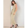 imageAllegra K Womens Wide Leg Jumpsuit 2026 Sleeveless Collared Tie Waist Coverall Button Down Cargo Cotton JumpsuitsKhaki