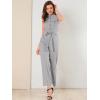 imageAllegra K Womens Wide Leg Jumpsuit 2026 Sleeveless Collared Tie Waist Coverall Button Down Cargo Cotton JumpsuitsLight Grey