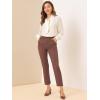 imageAllegra K Womens Work Dress Pants High Waisted Office Ankle PantsBrown