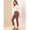 imageAllegra K Womens Work Dress Pants High Waisted Office Ankle PantsBrown