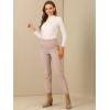 imageAllegra K Womens Work Dress Pants High Waisted Office Ankle PantsBrown Pink