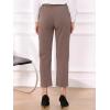 imageAllegra K Womens Work Dress Pants High Waisted Office Ankle PantsBrown Solid