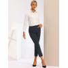 imageAllegra K Womens Work Dress Pants High Waisted Office Ankle PantsDark Blue Solid