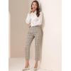 imageAllegra K Womens Work Dress Pants High Waisted Office Ankle PantsKhaki