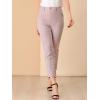 imageAllegra K Womens Work Dress Pants High Waisted Office Ankle PantsPink