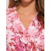 imageAllegra K Womens Wrap Peplum Top Blouse 2026 Summer Floral Short Sleeve Ruffle V Neck Belted ShirtsPink Floral