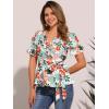 imageAllegra K Womens Wrap Peplum Top Blouse 2026 Summer Floral Short Sleeve Ruffle V Neck Belted ShirtsWhite Floral