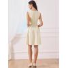 imageAllegra K Work Dresses for Womens Elegant Sleeveless Pleated Crew Neck Tie Waist Aline Business Casual DressBeige