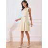 imageAllegra K Work Dresses for Womens Elegant Sleeveless Pleated Crew Neck Tie Waist Aline Business Casual DressBeige