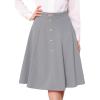 imageAllegra K ALine Midi Pleated Skirt for Womens Vintage Work High Waist Flare Business SkirtsGray