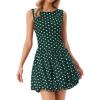 imageAllegra K Bubble Mini Dress for Womens Boat Neck Sleeveless Polka Dots Y2K Casual Cocktail DressDark Green