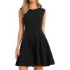 imageAllegra K Business Casual Dresses for Women Crew Neck Sleeveless A Line Swing Ribbed Knit Short DressBlack