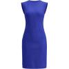 imageAllegra K Cap Sleeve Work Dress for Womens Summer Midi Round Neck Casual Split Hem DressesRoyal Blue