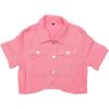 imageAllegra K Casual Denim Jacket for Womens Turndown Collar Short Sleeves Crop Jean JacketsBlush Pink