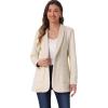 imageAllegra K Faux Suede Blazer for Womens Lapel Collar One Button Dressy Suit JacketBeige