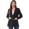 imageAllegra K Faux Suede Blazer for Womens Lapel Collar One Button Dressy Suit JacketBlack