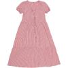 imageAllegra K Gingham Dress for Womens Summer Holiday Short Sleeve Midi Flowy Tie Front Beach DressesDark Red