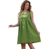 imageAllegra K Linen Sleeveless Dress for Womens Summer Casual V Neck Button Front Flowy A Line Short DressesOlive